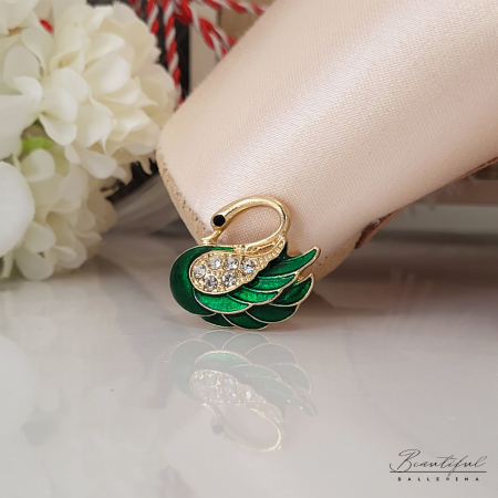 Brosa Martisor - in forma de lebada cu pietre albe [0]