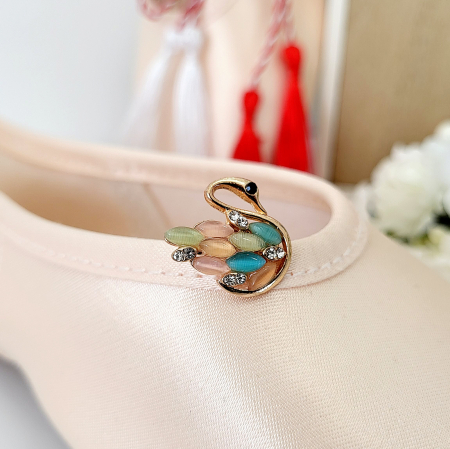 Brosa Martisor - in forma de lebada cu pietre colorate [3]