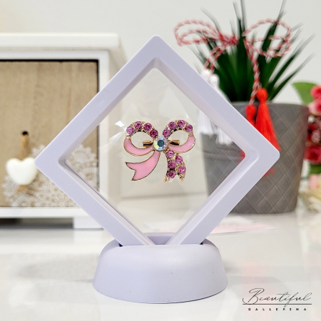 MARTIE - MARTISOR - Brosa Martisor - in forma de funda cu pietre roz