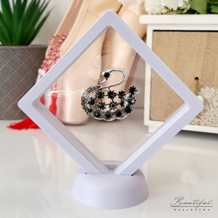 Brosa Martisor - lebada mare cu pietre negre [2]