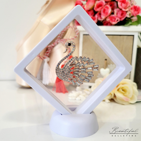 Brosa Martisor - mare, in forma de lebada cu pietre [1]