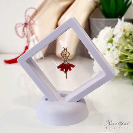 Brosa Martisor, mic - in forma de balerina cu pietre albe si blue pe tutu [1]