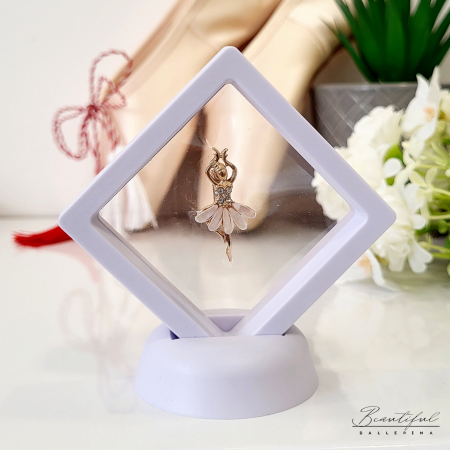 Brosa Martisor, mic - in forma de balerina cu pietre albe si sidefate pe tutu [1]