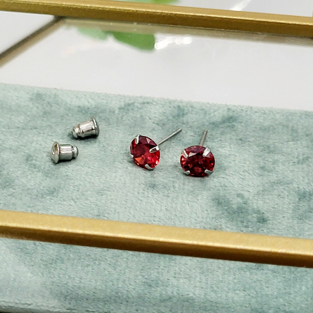 Cercei - BB Crystal - silver red [3]