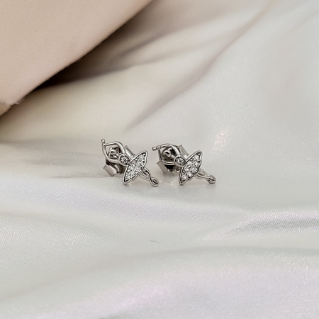 Cercei din Argint - Cassie Ballerina, Balerina cu cristale zirconia [3]
