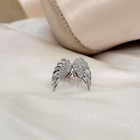 Cercei - Cercei din Argint 925 - Swan Wings, aripi de Lebada cu cristale zirconia