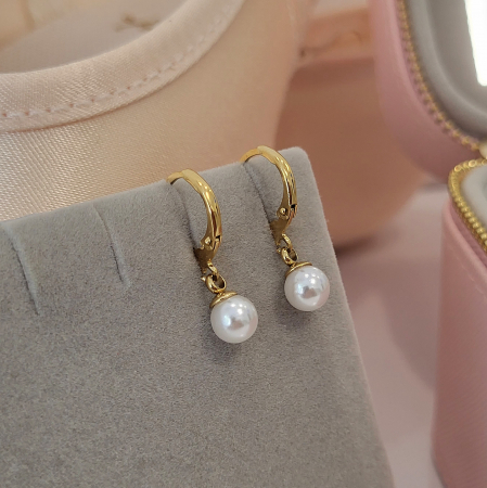 Elegance - Cercei - Pearl Earrings - gold