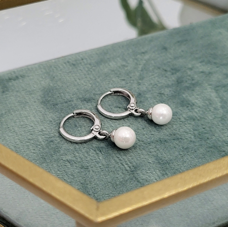 Elegance - Cercei - Pearl Earrings - silver