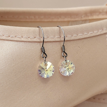 Cercei din Argint - Siam Round Swarovski [4]