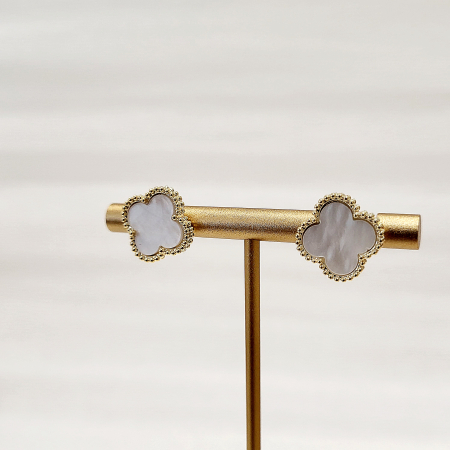 Cercei tip Van Cleef - white & gold [3]