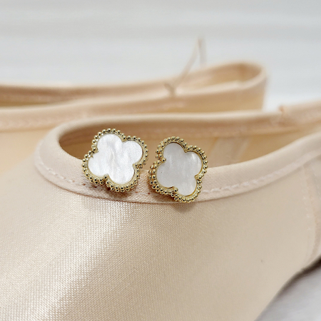 Cercei tip Van Cleef - white & gold [2]