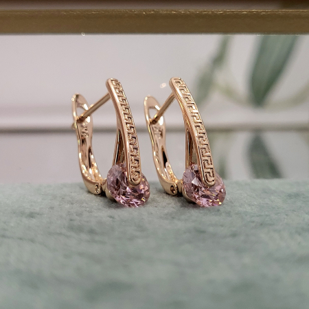 Cercei - Zeina Pink Swarovski [1]