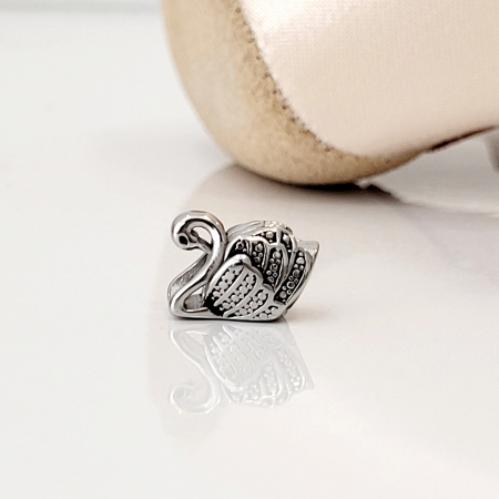 Swan Lake - Charm în formă de lebădă - compatibil Pandora - silver