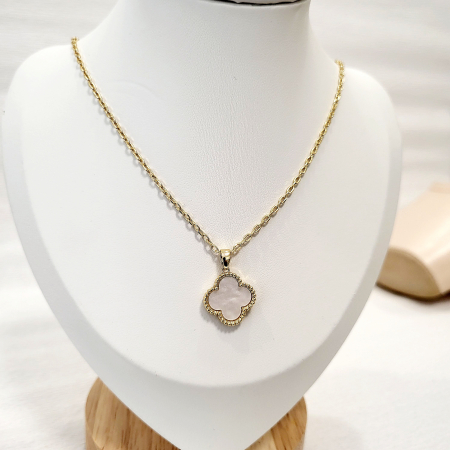 Colier cu pandantiv tip Van Cleef - white & gold [6]