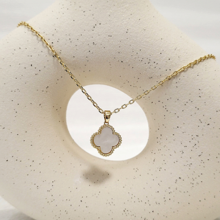 Colier cu pandantiv tip Van Cleef - white & gold [1]