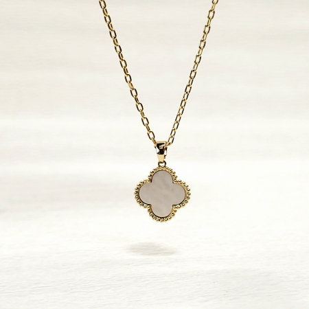 Colier cu pandantiv tip Van Cleef - white & gold [4]