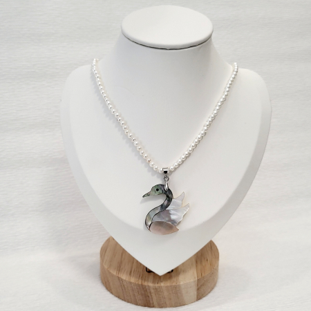 Colier - Pearl and Opal Swan - white [3]