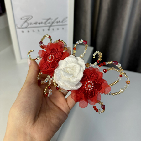 Flora - Flowers Headpiece - Accesoriu profesional de pentru balerine, rosu [1]