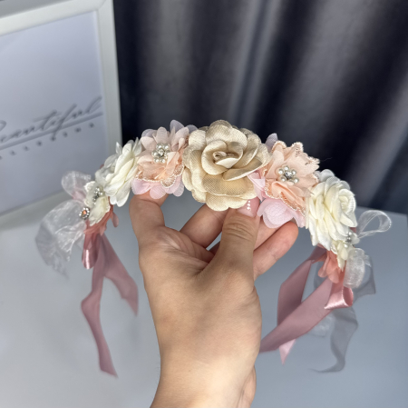 Flori / Flowers - Flowers pro Headpiece - pink, white, ivory. Acesoriu profesional flori pentru coc de balerine