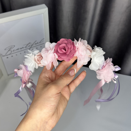 Flori / Flowers - Flowers pro Headpiece - pink, lilac, magenta, white. Acesoriu profesional flori pentru coc de balerine