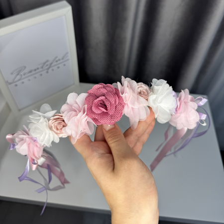 Flowers pro Headpiece - pink, lilac, magenta, white. Acesoriu profesional flori pentru coc de balerine [1]