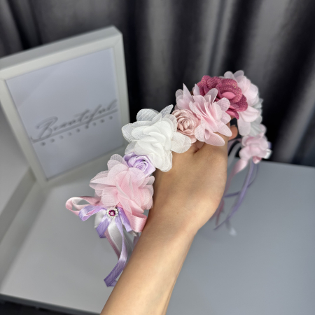 Flowers pro Headpiece - pink, lilac, magenta, white. Acesoriu profesional flori pentru coc de balerine [3]