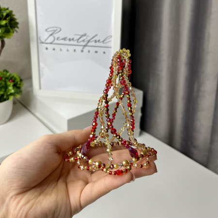 BB PRO TIARAS - Harlequinade Pro Headpiece - gold & red