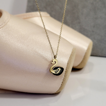Lantisore - Lant - Precious Swan Swarovski - Black