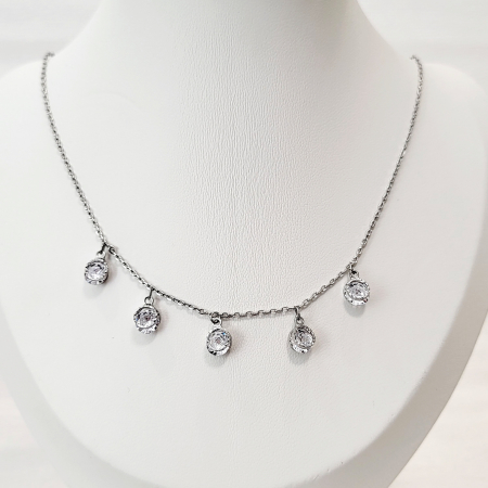 BIJUTERII - Lantisor Joy - silver