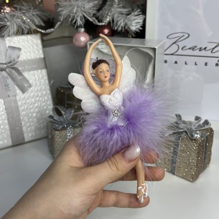 Christmas - Ornament de Crăciun pentru brad - balerina cu puf mov