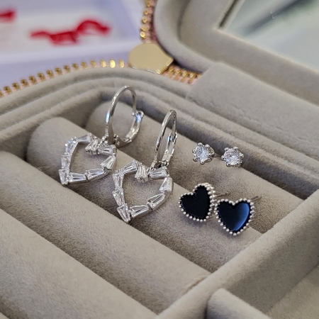 Cercei - Set cercei -True Love - 3 perechi, silver