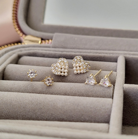 Set cercei - Greateful - 3 perechi, gold [4]