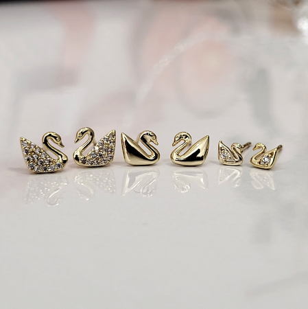 Set Cercei - Little Swans - 3 perechi - gold [1]