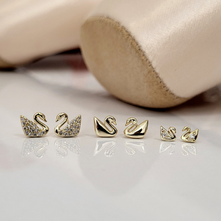 Swan Lake - Set Cercei - Little Swans - 3 perechi - gold