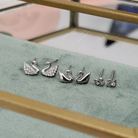 Set Cercei - Little Swans - 3 perechi - silver [5]