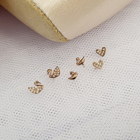Set Cercei - Classic Swan - 3 perechi, rose-gold. [4]