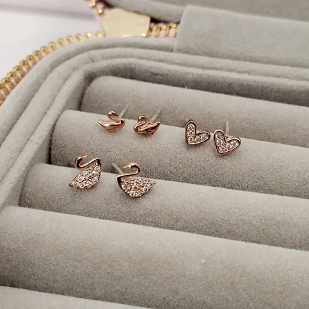 Set Cercei - Classic Swan - 3 perechi, rose-gold. [3]