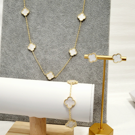 Set tip Van Cleef - white & gold - cercei, bratara, lant [1]