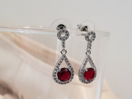 Special - Variation Earrings - Red/Silver [1]