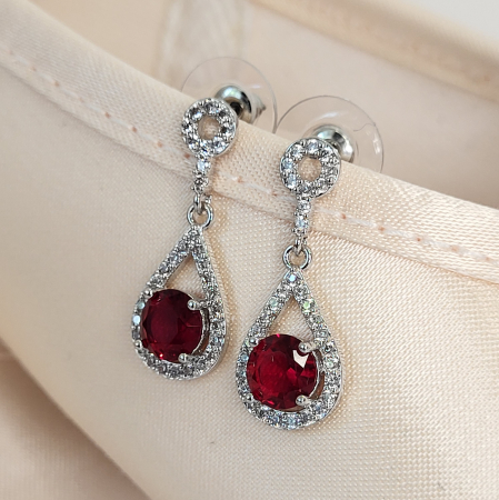 BIJUTERII - Special - Variation Earrings - Red/Silver