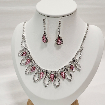 Stage Set - Pink & Silver - colier si cercei pentru scena [1]
