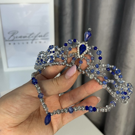 BB PRO TIARAS - Tiara blue & silver - Satanella