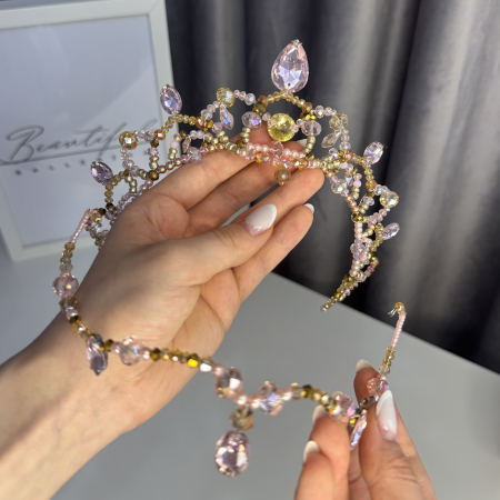 Tiara - gold & pink - Talisman [5]