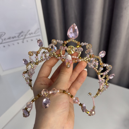 BB PRO TIARAS - Tiara - gold & pink - Talisman