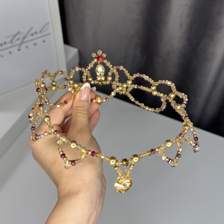 BB PRO TIARAS - Tiara - gold & red - Esmeralda