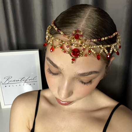 BB PRO TIARAS - Tiara gold & red - Esmeralda