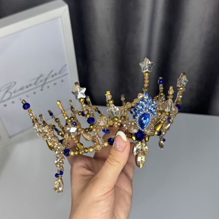 Tiara gold & royal blue - Queen [4]