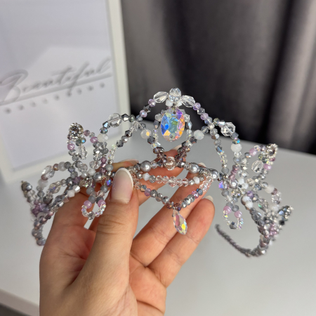 BB PRO TIARAS - Tiara silver, lilac , white - Lilac Fairy