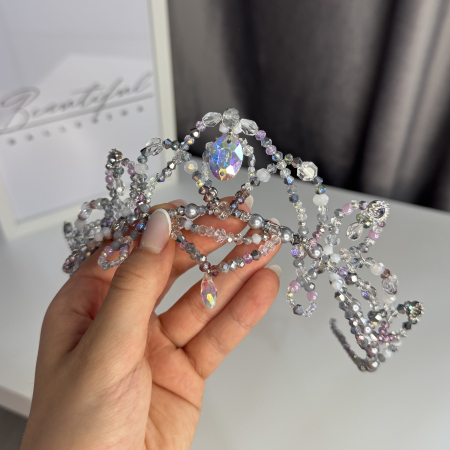 Tiara silver, lilac , white - Lilac Fairy [2]