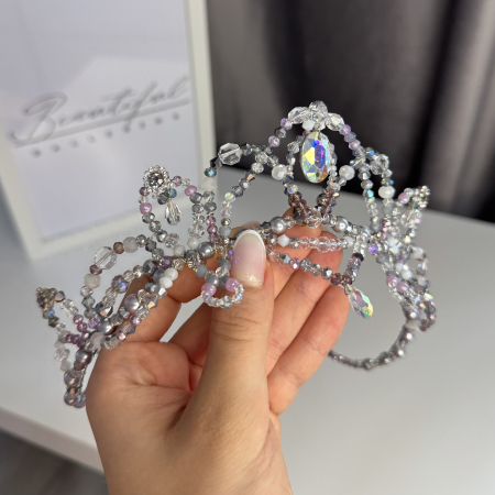 Tiara silver, lilac , white - Lilac Fairy [3]